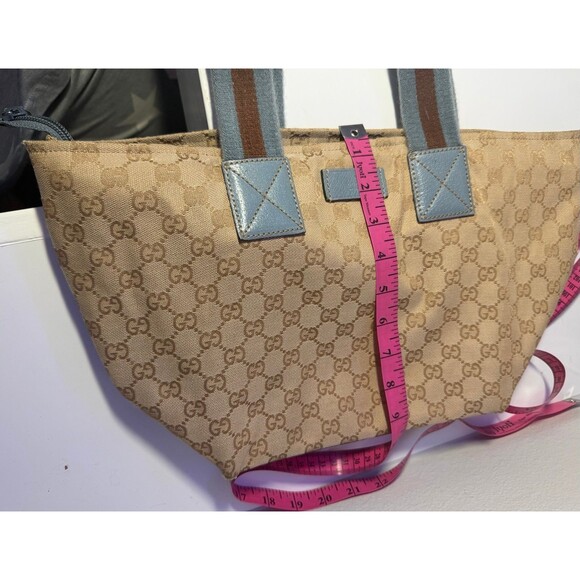 Rare Gucci blue and brown monogram. Pre-loved. Certified on Mercari. - Picture 13 of 13